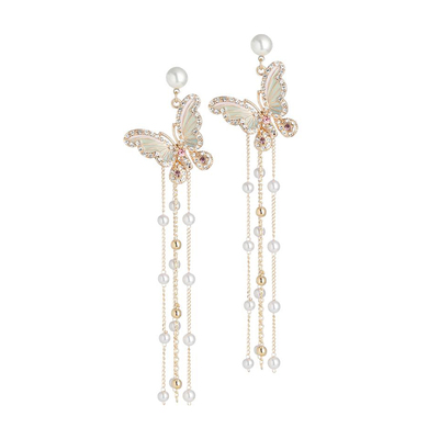 SPECIAL流苏蝴蝶结耳环女新款