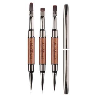 双头美甲笔刷多用拉线笔圆头建构笔刷日式底胶两头美甲笔美甲工具