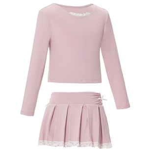 儿童舞蹈服秋冬跳舞套装女童中国舞练功服长袖抓绒上衣防走光裙裤