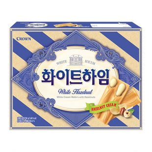 韩国进口crown克丽安夹心条饼干奶油巧克力榛子威化咖啡味零食