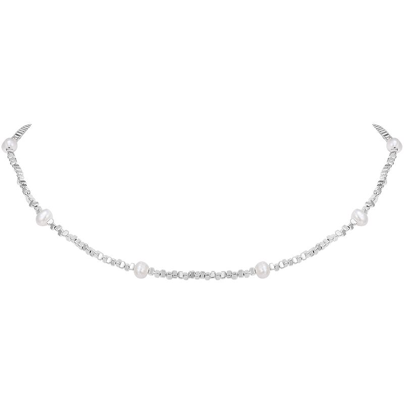 ZEGL淡水珍珠碎银子项链女款高级感轻奢小众设计感几两春夏锁骨链