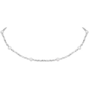 ZEGL淡水珍珠碎银子项链女款轻奢小众高级感碎银几两脖子颈链配饰