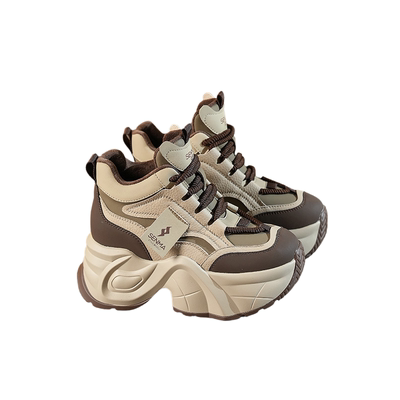 SENMA/森马女鞋小个子厚底内增高皮面老爹鞋运动休闲单鞋加绒百搭