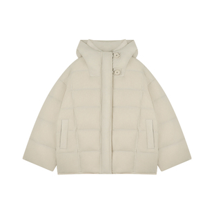 Amybaby女童上衣冬季2025新款领子带扣设计感简约时尚羽绒服外套