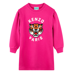 KENZO KIDS童装春秋儿童老虎图案休闲长袖连衣裙K60556