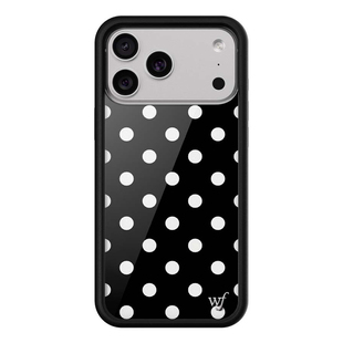 Wildflower黑色波点手机壳Polka Dot适用苹果iPhone17/16/15/14/Pro/Max/Air硬壳全包保护套硅胶防摔wf复古