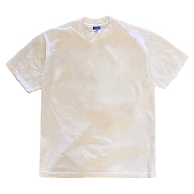 重磅300克纯棉白色黑色小领口短袖T恤宽松休闲简约百搭长袖打底衫