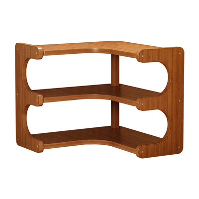 转角桌面置物架多层收纳架厨房办公桌茶杯水杯实木台面茶具桌书架