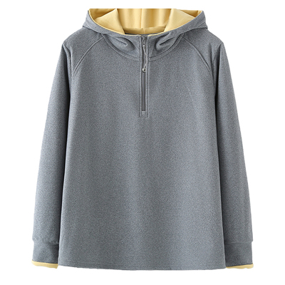 卫衣大码胖mm显瘦连帽拼色打底衫