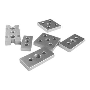 铝型材端面连接板脚轮蹄脚过渡铝板脚轮安装连接块加长地脚支撑件