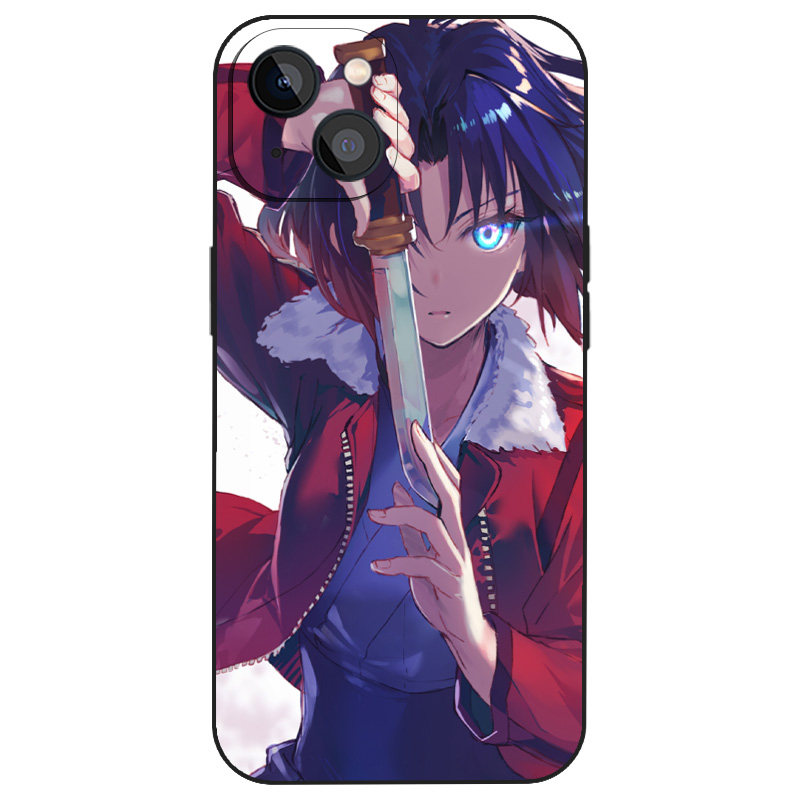 空之境界两仪式手绘插画日系动漫手机壳适用iPhone16磨砂11小米13全包12液态硅胶14玻璃苹果15ProMax华为