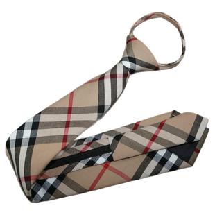 经典巴格男士正装商务拉链款7.5cm 免打结英伦墨绿色复古韩版领带