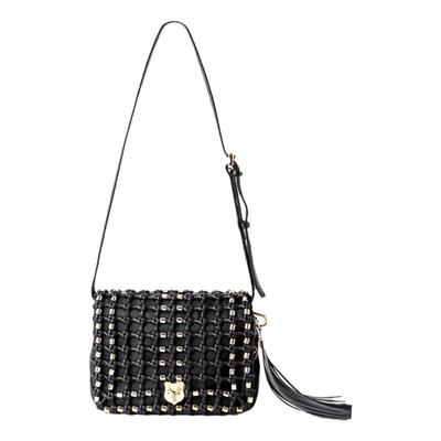 COBO/蔻尔宝头层牛皮手工编织中国风匠心工艺单肩斜挎满天星小包