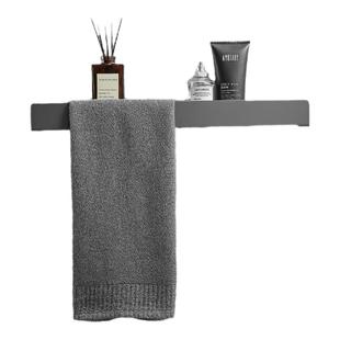 浴室置物架不锈钢免打孔简约卫生间一体毛巾架卫浴墙上镜前收纳架