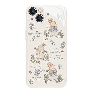 适用苹果16手机壳种花兔子iphone17/15小清新苹果14/13mini少女12promax/11可爱xsmax春天xr新款8plus玻璃xs