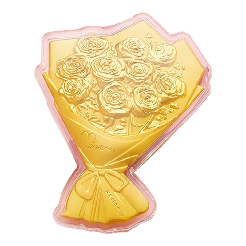 黄金玫瑰花束足金999金片送女友老婆闺蜜妈妈生日礼物七夕纪念日