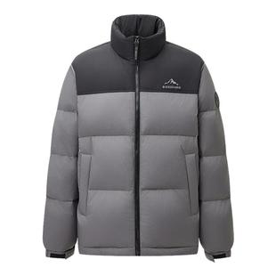 波司登25新款羽绒服中性时尚运动短款立领拼色面包服宽松