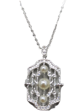 宫廷花园 M家仿日本akoya海水珍珠吊坠项链日韩圆形时尚个性