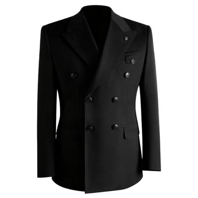 皮尔卡丹羊毛双排扣西服套装