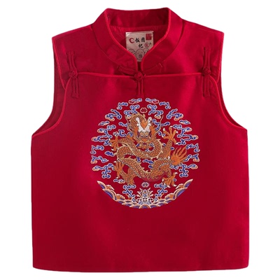 男女童新中式国风马甲唐装