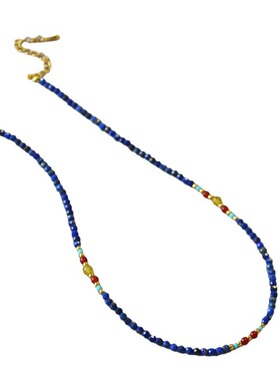 青金红玛瑙淡水珍珠项链女款