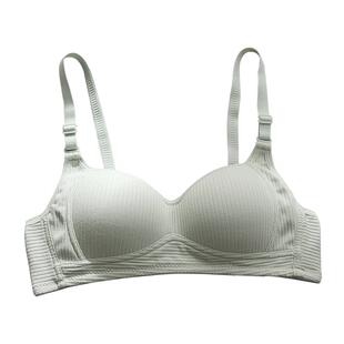 加蒂诺尼螺纹纯棉少女内衣无钢圈薄款学生高中文胸简约光面小胸罩