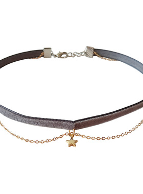 小众气质项链女双层短款choker