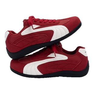 环球红色赛车鞋男款2026新款春季休闲鞋子男鞋百搭内增高低帮板鞋