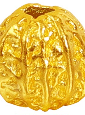 老克勒古法黄金足金小核桃珠