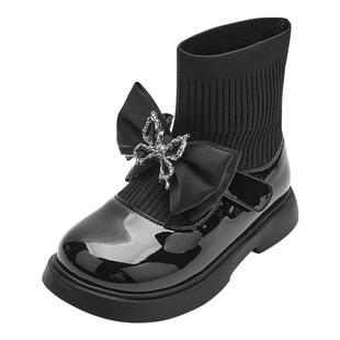 巴拉巴拉童鞋儿童靴子女童公主鞋2025春秋新款袜靴潮防滑舒适鞋子