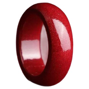 【杭州灵隐正品】朱砂戒指女款素圈红指环小众尾戒对戒食情侣指戒