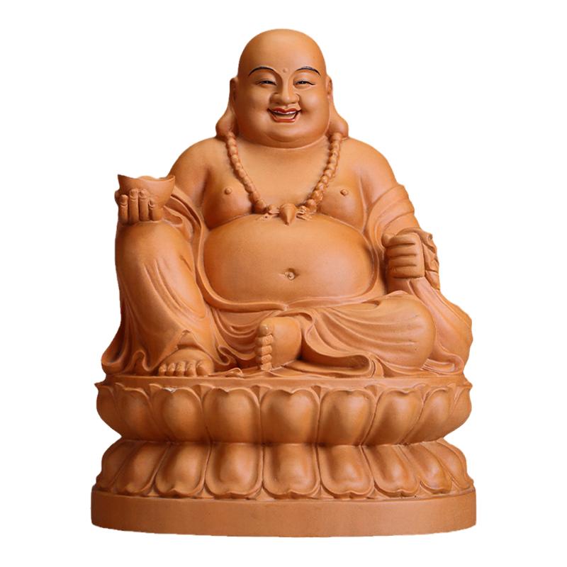 弥勒佛菩萨大肚笑佛佛像木雕摆件