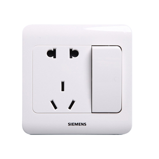 西门子开关插座远景二三插雅白色一开双控五孔墙壁插座电源面板