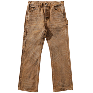 旧化系列16.5OZ珠帆脏旧套染做旧水洗矿工直筒伐木裤 MBBCAR窄幅