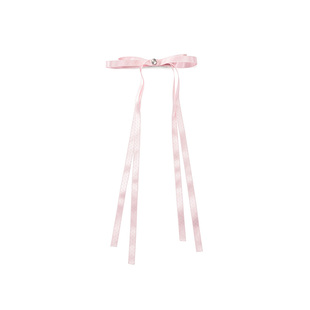 Sei Carina Y波点蝴蝶结长丝带圆钻发夹女气质高级感发卡头饰夹子