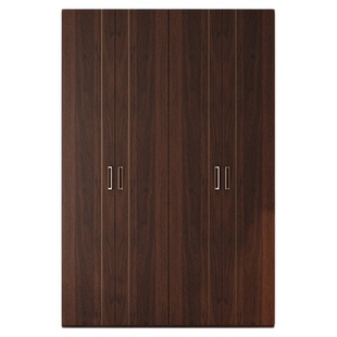 定制全实木橡木胡桃木色中古风一柜到顶新款主卧室二四六门衣柜