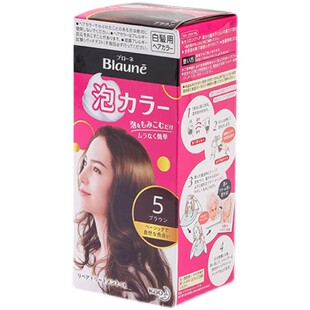 日本花王Blaune泡沫染发剂白发染遮盖白发植物泡泡染黑茶灰染发膏