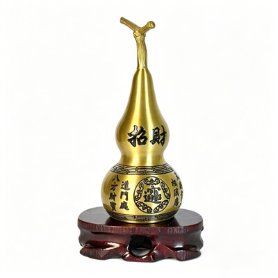 招财进宝黄铜葫福禄寿喜财芦摆件
