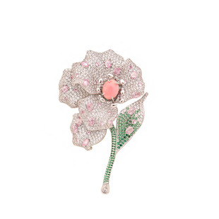 艺术美学高智感鸢尾花胸针女设计师款独特别针珠宝首饰品节日礼物