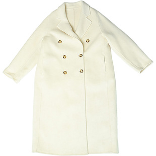 oo&vv25秋冬韩版天丝毛呢过膝围巾款羊毛外套女中长款羊绒大衣新