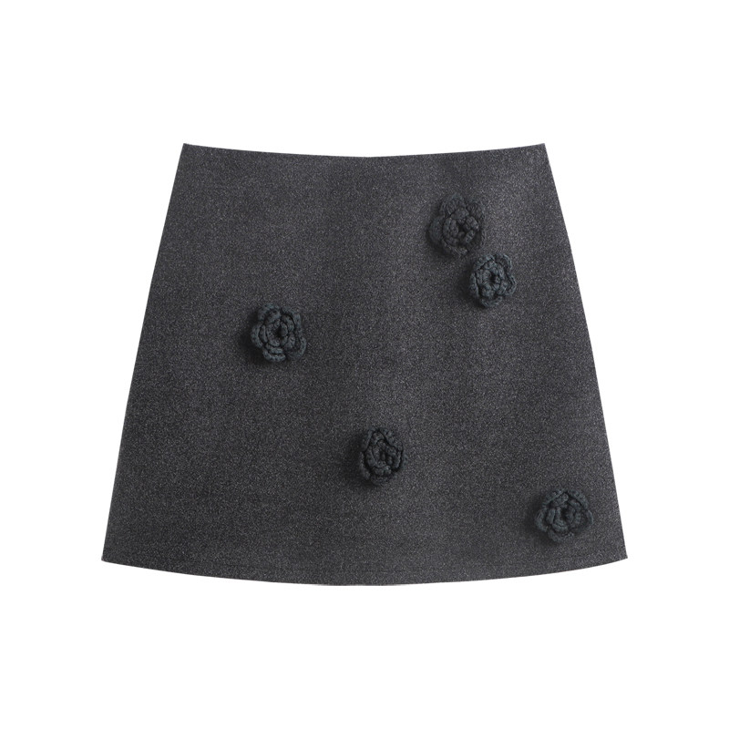 冬季毛呢裙子半身裙复古小个子高腰a字短裙灰色秋冬2025新款冬天