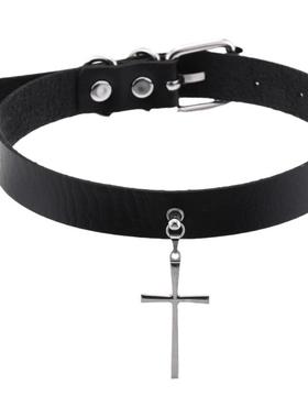 金属配件pu皮情侣项圈项链choker