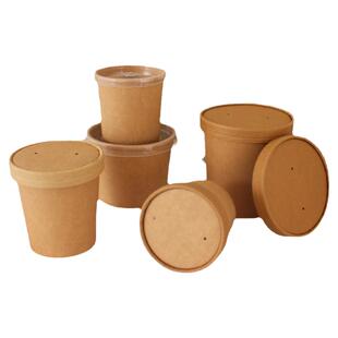 牛皮纸粥桶一次性纸汤盒外卖商用粥杯关东煮粥类纸质腊八粥打包盒