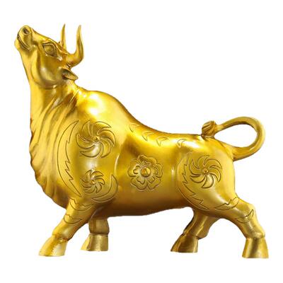 黄铜牛摆件股票旺市金牛生肖牛