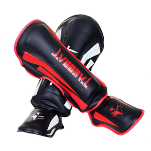 泰拳护腿儿童护胫自由搏击格斗跆拳道连膝护腿连体护脚背散打护腿