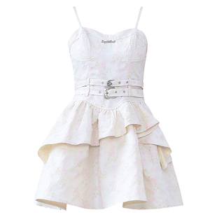 fragileheart易碎商店 反叛白茉莉 甜美公主吊带蓬蓬裙生日提花裙