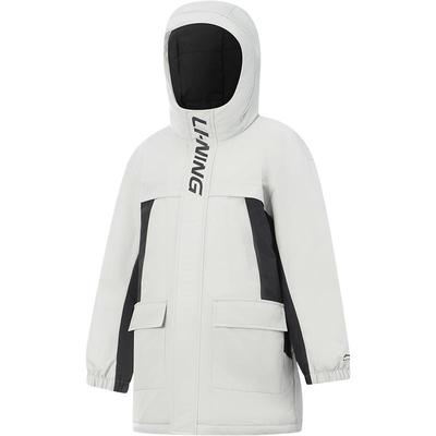 李宁童宽松连帽男童中羽绒服