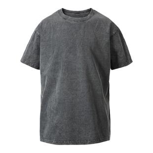 viavitsoe水洗做旧复古廓形春夏新款打底宽松短袖中性T恤