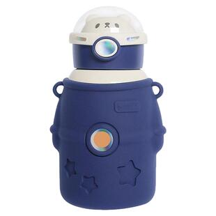 小茶日记保温杯抱抱星球宇航员带杯套防摔学生上学吸管杯儿童水杯