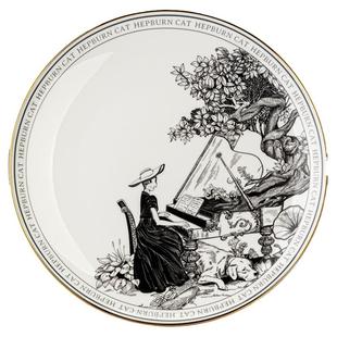 【摩登主妇&赫本猫联名】盘子碗家用2026新款高级感骨瓷碗盘餐具